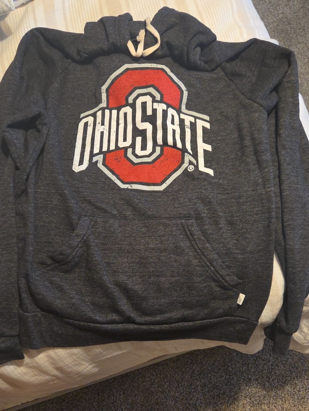 Blue 84 Charcoal Ohio State Crewneck with Red & White Logo